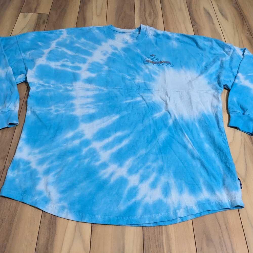 EUC! Run Disney 2022 Princess Marathon Weekend Spirit Jersey Blue Tie Dye Size L - Picture 7 of 16